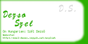 dezso szel business card
