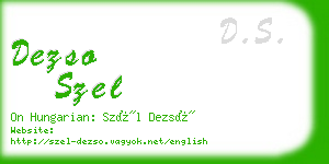 dezso szel business card